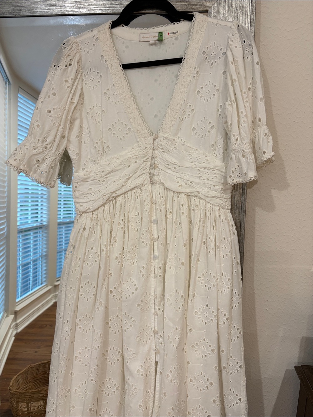 House of Harlow 1960 Ivory Eyelet Maxi Dress